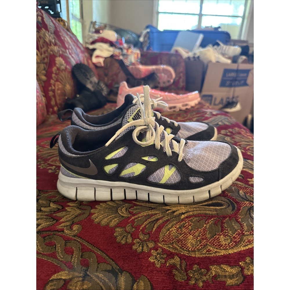 Nike Free Run 2 Purple Silver GS DD0163-500 Youth Sz 7Y